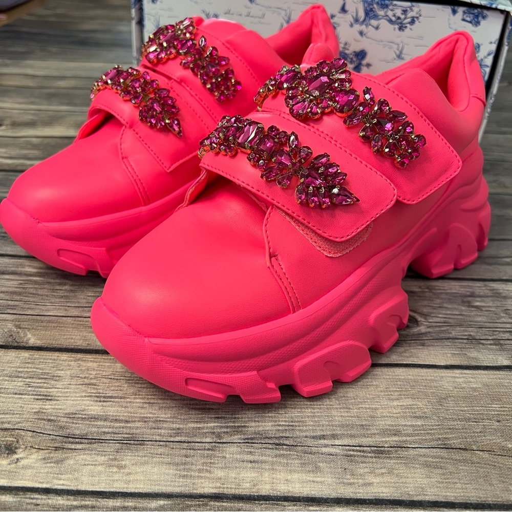 Embellished Pink Sneakers by Hayley Paige’s Shoe Brand: She is Cheval